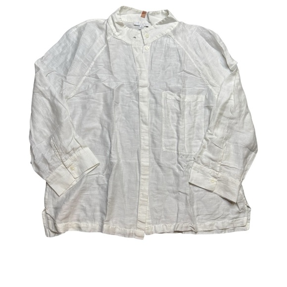 Lunya White Button-Up Shirt Linen, Cotton, and Silk XL - Picture 1 of 4